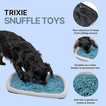TRIXIE Snuffle & Seek Plate, Sniff Mat, Interactive Feeding Game, Slow Feeder, Level 1 Enrichment Puzzle for Dogs & Cats (Pack of 2)