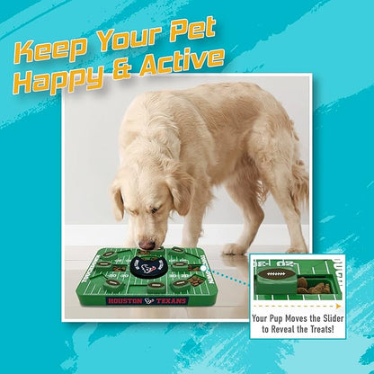 Pets First NFL Houston Texans Large Puzzle Toy - Interactive Dog Treat Puzzle, New Size, Slow Feeding Toy