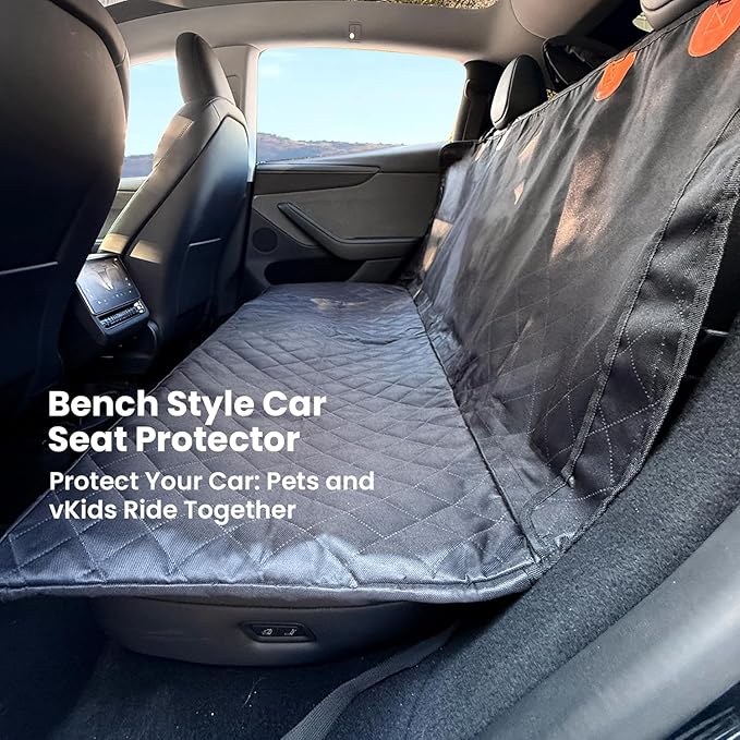 REEVAA Dog Seat Cover, [100% Waterproof] Hammock Scratch Proof Nonslip Durable Soft Pet Back Seat Covers for Cars, SUVs, Non-Hard Bottom