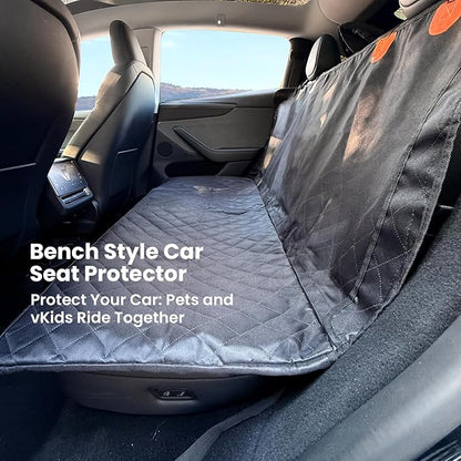 REEVAA Dog Seat Cover, [100% Waterproof] Hammock Scratch Proof Nonslip Durable Soft Pet Back Seat Covers for Cars, SUVs, Non-Hard Bottom