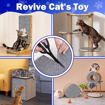 Anit Cat Scratch Couch Furniture Protector,78.7x15.8 Cat Wall Corner Scratcher Pads Mat,DIY Climbing Scratching Carpet Post Board Replacement