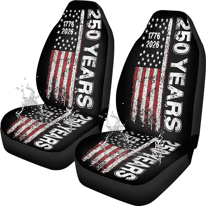 Car Accessories Car Seat Covers for Women Men Front Seat Bucket Cover Protection 250th Anniversary US Flag 1776 2026 Car Accessories Universal Fit for Most Vehicle