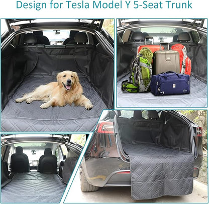 Model Y Rear Trunk Cargo Liner Pet Mat Dogs Rear Seat Cover Protector All-Weather Waterproof Compatible with Tesla Model Y Accessories 2019-2025