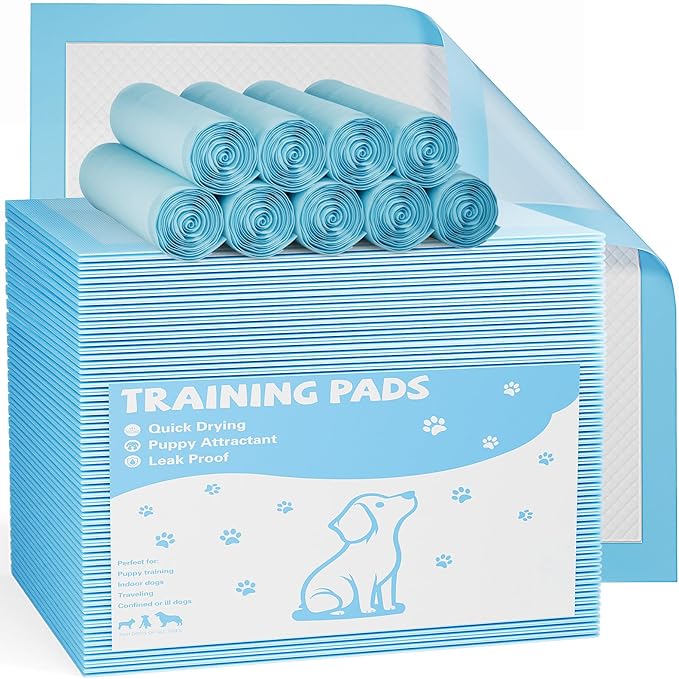 Sweetcrispy 500 Count Dog Puppy Training Pee Pads - Absorbency Disposable Underpads, Leakprood and Quick Drying, Regular Size 22''x 22'' for Potty Training, Incontinence Pads