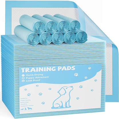 Sweetcrispy 500 Count Dog Puppy Training Pee Pads - Absorbency Disposable Underpads, Leakprood and Quick Drying, Regular Size 22''x 22'' for Potty Training, Incontinence Pads