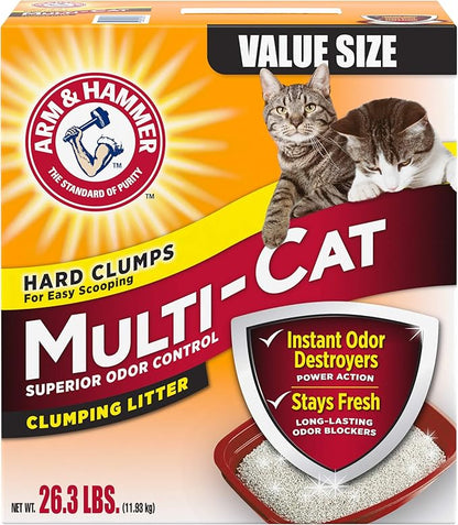 Arm & Hammer MultiCat Clumping Litter, Scented 26.3lb