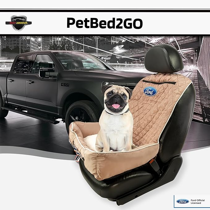 Seat Armour - PetBed2GO for Ford in TAN - Bed Cushion & Car Seat Cover - 26x20x6, 3.5 lbs