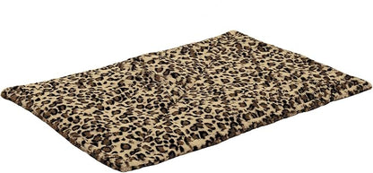 Furhaven ThermaNAP Self-Warming Cat Bed for Indoor Cats & Small Dogs, Washable & Reflects Body Heat - Quilted Faux Fur Reflective Bed Mat - Leopard, Small (Pack of 2)