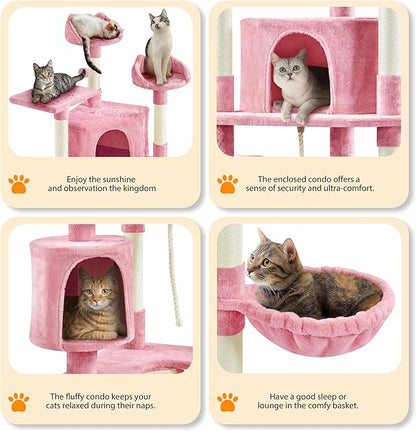 Yaheetech 79in Cat Tree Multi-Level Cat Tower with Scratching Posts for Indoor Cats, Cat Furniture Play Center for Cats and Kitten