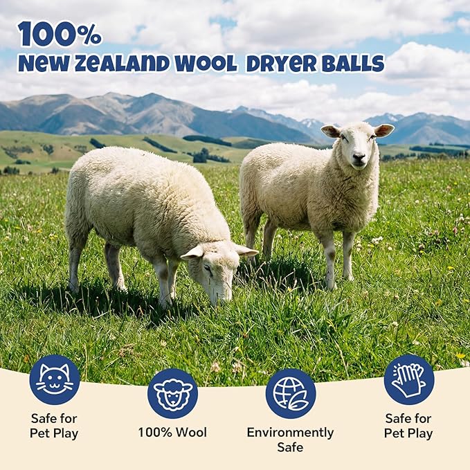 Wool Cat Balls 6 Pack, 100% New Zealand Handmade Wool Felt Cat Toys Balls 2 Inches, Kitten Toys Cats for Indoor Play & Exercise (6 Pack,Natural White)