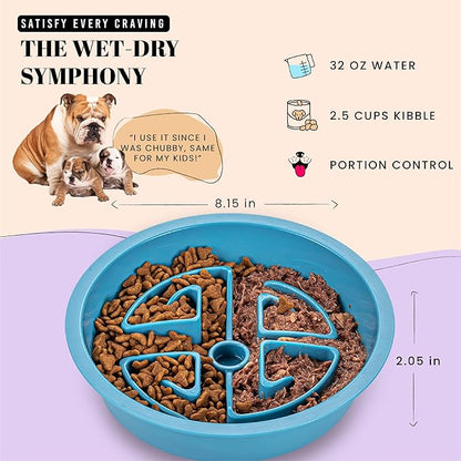AVERYDAY Slow Feeder Dog Bowls for Large Breeds Fits Raised Feeding Station, Puzzle Dog Food Bowls to Slow Down Eating, Dogs Feeding Bowl with Non-Slip, Slows Feeder Pet Bowl for Wet and Dry Food