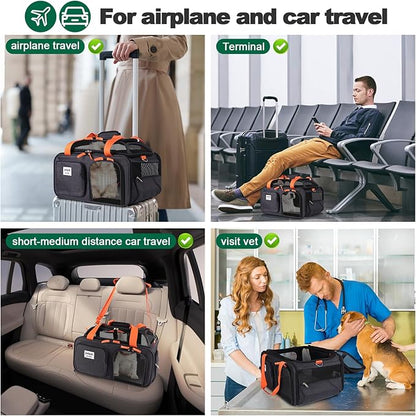 17x13x8 Frontier Allegiant Breeze Airlines Approved top Expandable pet Carrier for Extra-Small Dog/Small cat,Weight up to 5 lbs,Length Shorter Than 16''
