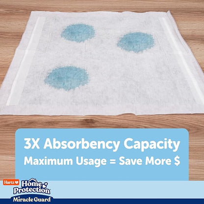 Hartz Miracle Guard Dog and Puppy Dog Pads Max Absorbency 24 Hour Use Odor Eliminating No Leaks, X-Large Size 30 Count