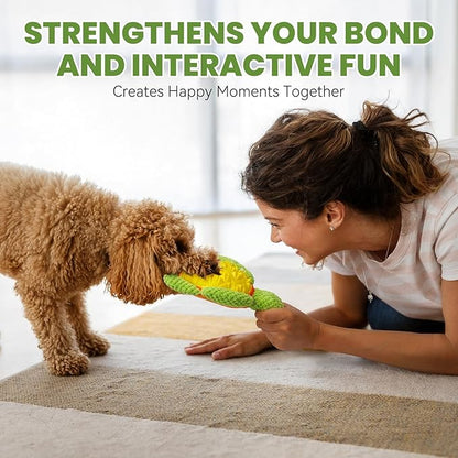 A Durable Dog Toy with Squeaker, Cute Turtle Design with Bright Color, Good for Both Chewing and Playing, 9.4 inches Design is Suitable for Medium and Large Dogs