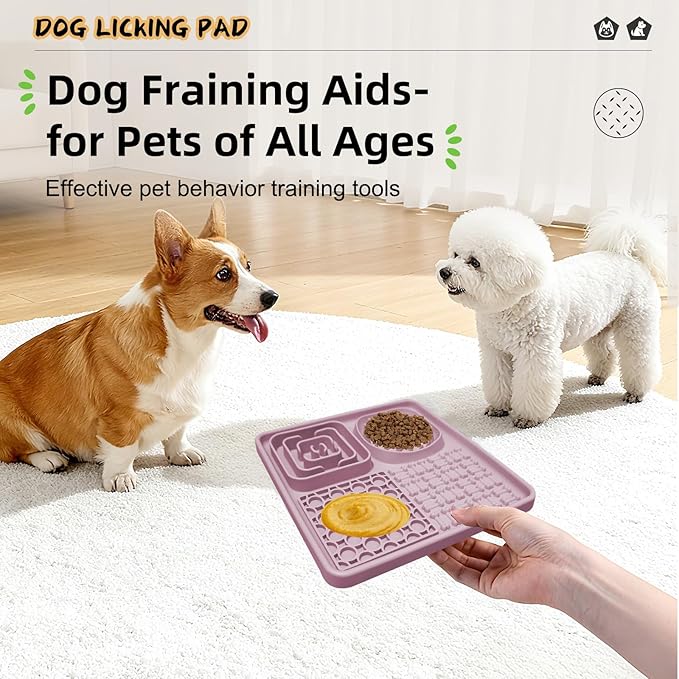 Dog Lick Mat for Anxiety Relief, Slow Feeder Alternative, Pet Enrichment Treat Mat, Boredom Buster, Durable Food-Grade Silicone, Dishwasher & Freezer Safe