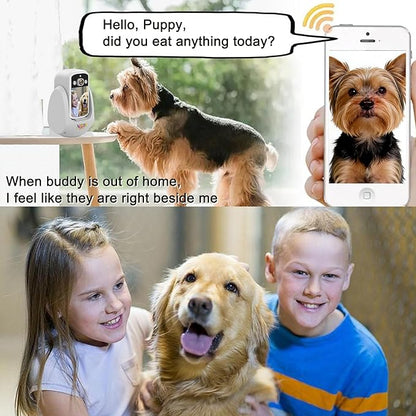 2 Way Video Audio Camera with 2.8-inch Screen, Video WiFi Camera for Home Pet/Cat/Dog, AI Motion Detection, Wireless Facetime Cameras Phone App Sound, One-Click Call, White