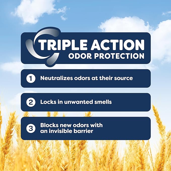 sWheat Scoop Triple Action Natural Wheat Cat Litter Odor Guard Technology, 3X Stronger Clumping, Super Absorbtion, 99.5% Dust Free Performance, 14 Pounds