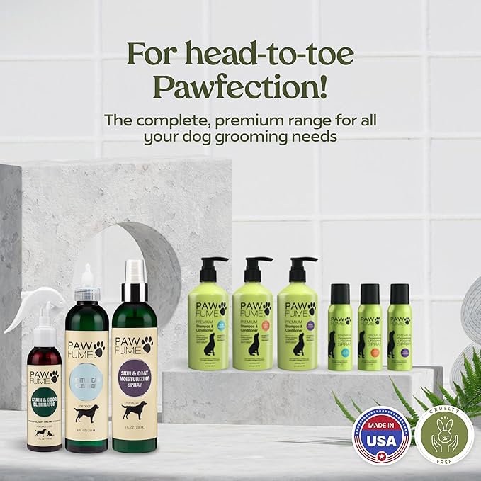 Paw Fume Dog Ear Cleaner Solution, 2-Pack – Soothe Itchy Ears Instantly – with St. John’s Wort & Almond Extracts, Vet-Certified Formula, Alcohol-Free & Sulfate-Free – Dog Ear Wash for All Breeds