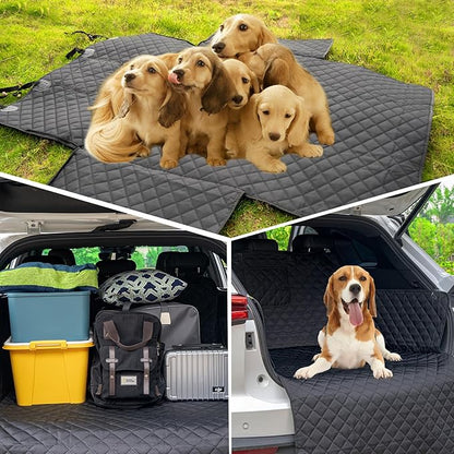 SUV Cargo Liner for Dog Car Seat Cover for Pets Waterproof Cargo Cover Dog Seat Mat for SUVs Sedans Vans with Bumper Flap Protector, Non-Slip, Black 70"x40"