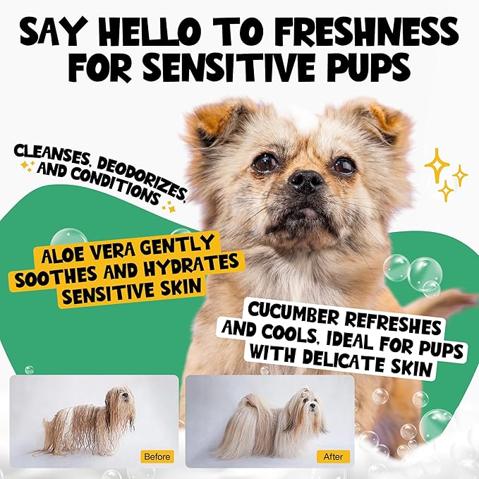 Dog Shampoo & Conditioner for Smelly Dogs - Zesty Zoomies Dog Shampoo for Itchy Skin Relief - Hypoallergenic Pet Shampoo for Conditioner, Moisturizing & Itching.