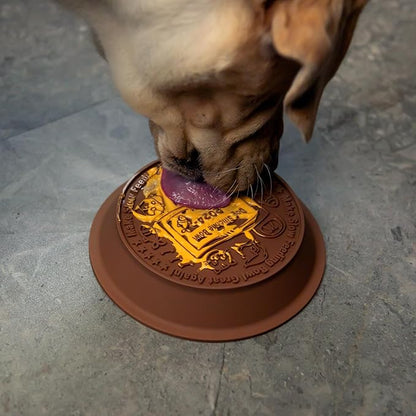 Dog Slow Feeder Brown Bowl Dog'nald Trump Design - 2026 Edition - Premium Food Grade Silicone - Interactive Slow Feeder & Lick Mat - Dishwasher Safe - Anti-Slip - Fun & Engaging Design for Dogs