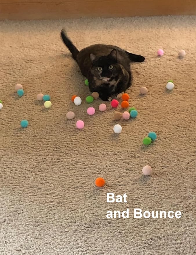 40 Pack Cat Toys Balls for Indoor Kitten, 20 Bell Balls 10 Plush Balls 10 Reflective Balls, Interactive Exercise Toys for All Cats (1.5'' - 2.3'')