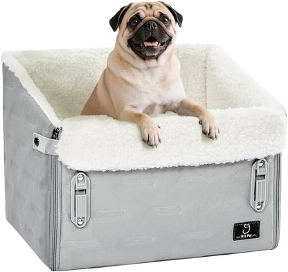 Dog Car Seat for Small Dogs – Patented Safety Buckle, Booster Seat with Safety Leash, Travel Car Seats for Dogs Up to 35 lbs – Secure, Comfortable, Easy Install, Fits Cars/SUVs/Trucks