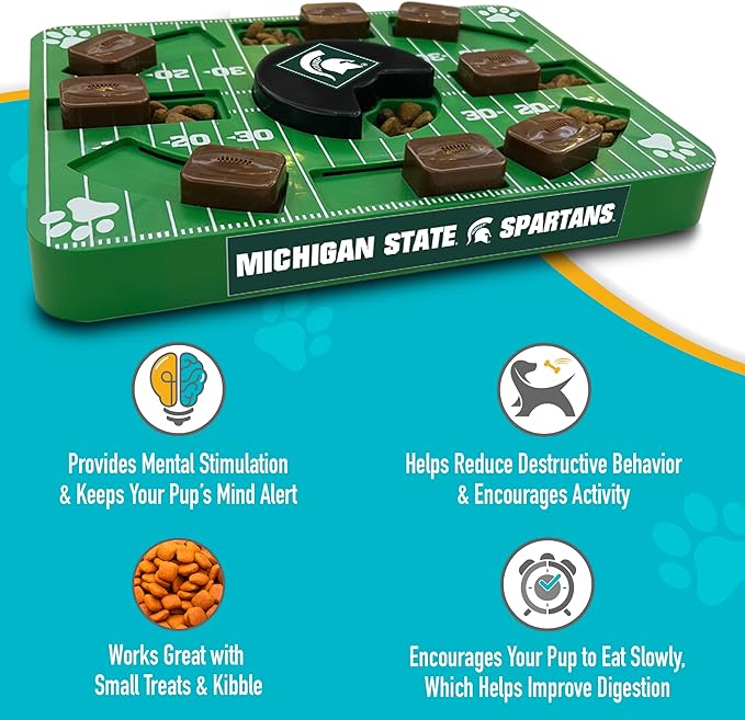 Pets First NCAA Michigan State Spartans Puzzle Toy, Puzzle Treat Dog Toy, Interactive Dog Treat Toy, Dog Puzzle Fedding Slow Toy