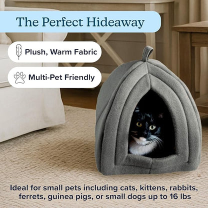 PETMAKER Indoor Cat House with Removable Foam Cushion for Cats, Kittens, Small Dogs & Small Pets, Plush Pet Bed Crate Tent Hideaway with Cozy Soft Interior, Small Animal Sleep & Rest Space