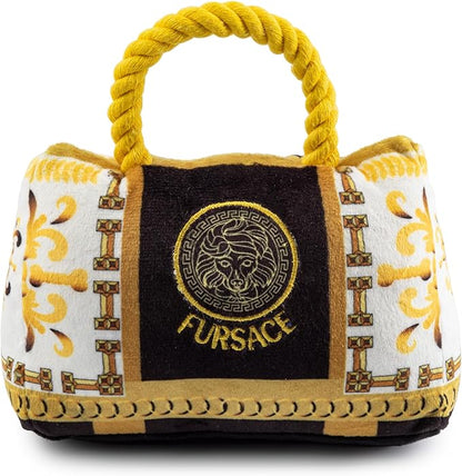 Haute Diggity Dog Fursace Handbag, Plush Designer Dog Toys with Interactive Squeaker, Stimulating Pet Enrichment, Machine-Washable & Safe Materials for All Breeds, One Size
