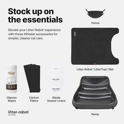 Litter-Robot 3 Ramp by Whisker, Grey - Cat Ramp for Litter Tray, Custom Fit for Litter-Robot 3, Reduces Tracking, Suitable for Small & Older Cats, Made in USA