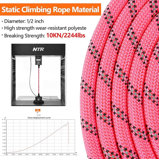 NTR Heavy Duty Dog Leash, 30FT Training Leash with Swivel Lockable Hook and Comfortable Padded Handle, Dog Lead for Walking, Hunting, Camping, Backyard for Small Medium and Large Dogs, Pink