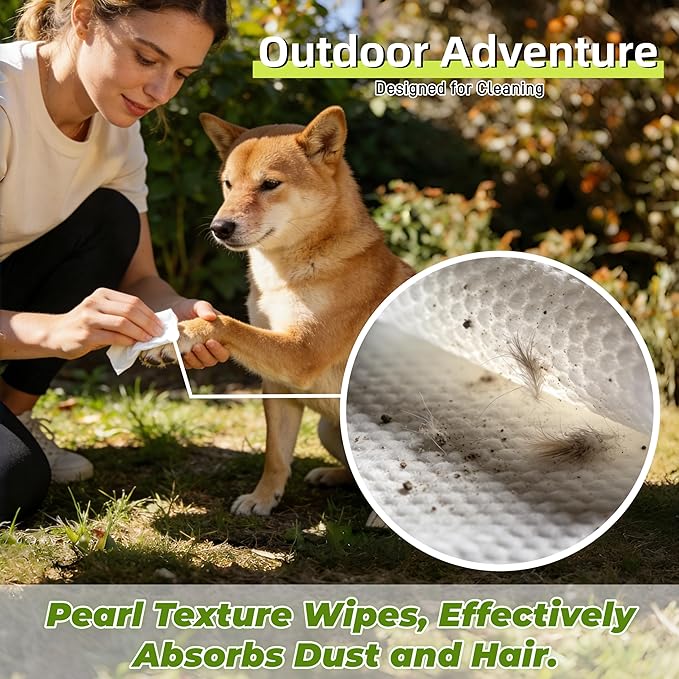 Unscented Pet Wipes for Dogs and Cats (400 Count) - Hypoallergenic Biodegradable Grooming Wipes for Cleaning Paws, Face, Body & Fur - Gentle Deodorizing Dog Wipes & Cat Wipes for Daily Use