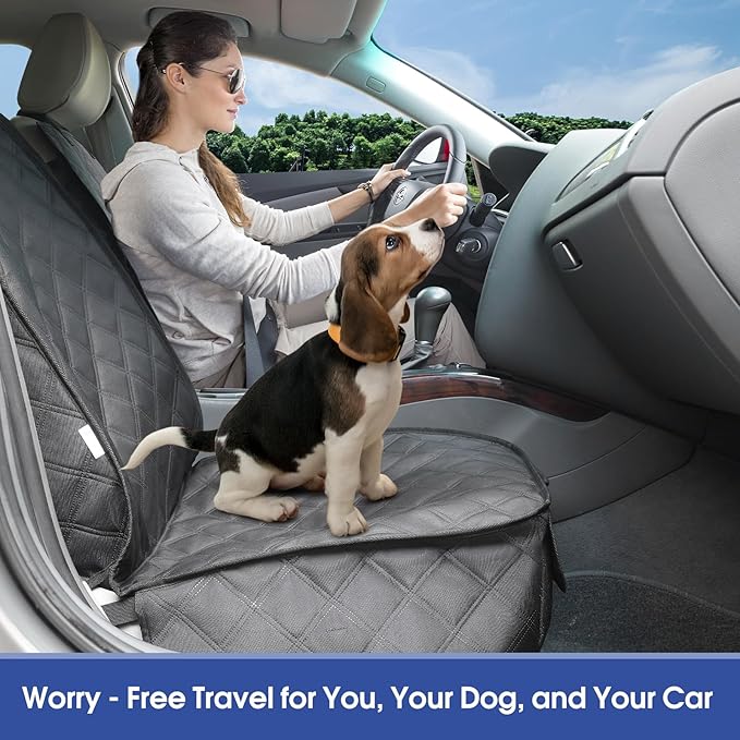 ALLANSING Front Seat Cover for Dogs with Side Flaps, Heavy Duty 900D Waterproof Car Seat Cover, Protects from Dirt & Scratches, for Pets & Daily Use, Fits Cars SUV Trucks Minivans (2-Pack)