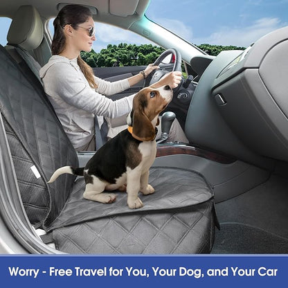 ALLANSING Front Seat Cover for Dogs with Side Flaps, Heavy Duty 900D Waterproof Car Seat Cover, Protects from Dirt & Scratches, for Pets & Daily Use, Fits Cars SUV Trucks Minivans (2-Pack)