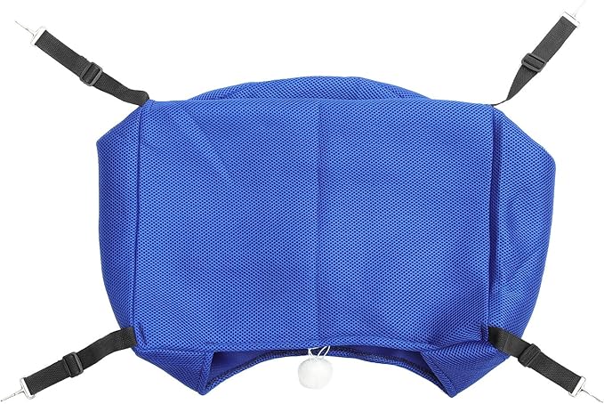 Happyyami Breathable Mesh Cat Hanging Bed, Summer Cat Sleeping Hammock for Cage, Machine Washable Blue M Kitten Nest Indoor Small Pet Hammock