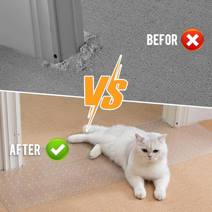 Uross Pet Protector Mat for Doorways - 6.56FT, Anti-Scratch Plastic, Protects Carpet from Cat Scratches