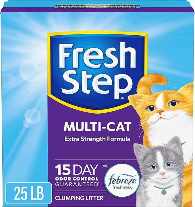 Fresh Step Multi-Cat Litter, Scented with Febreze, 25 Lb