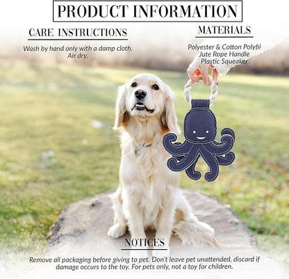 Pavilion Gift Company - Out of Reach - 11.5" Canvas Rope Dog Toy Chew Tug of War Octopus Aquatic Water Sea Ocean Best Friend Dog Doggy Puppy K9 Gift
