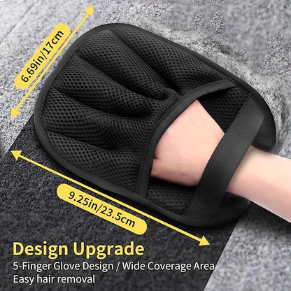 Pet Hair Removal Glove for Cats & Dogs, Upgraded Five-Finger Electrostatic Glove, Reusable Magic Brush Pet Hair Remover for Laundry, Couch, Carpet, Car Seat, Clothing