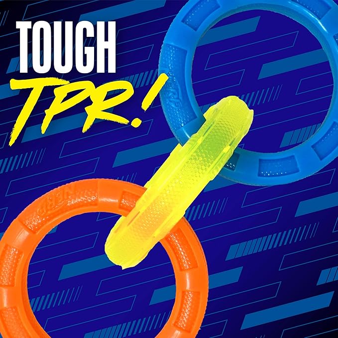 11.5in 3-Ring TPR Tug - Blue, Green & Orange