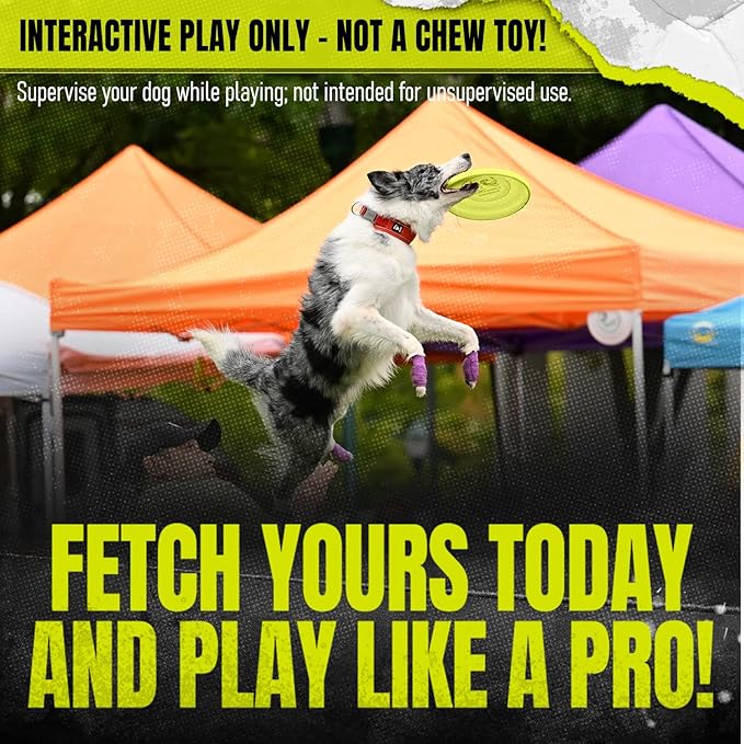 Hyperflite Nano Competition Standard Disc Dog Disc 4” (17g) | Official Skyhoundz Mini Flying Disc for Small Dog & Puppy | Long-Flying, Lightweight Dog Toy for Backyard, & Beach | Anti-Glare -Yellow