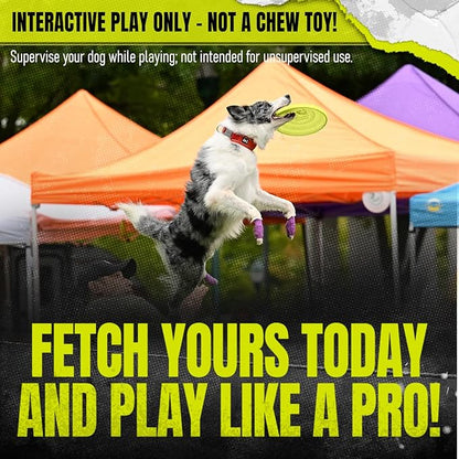Hyperflite Nano Competition Standard Disc Dog Disc 4” (17g) | Official Skyhoundz Mini Flying Disc for Small Dog & Puppy | Long-Flying, Lightweight Dog Toy for Backyard, & Beach | Anti-Glare -Yellow