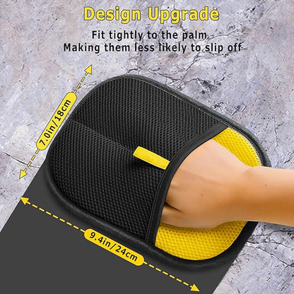 2PCS Pet Hair Removal Glove for Cats & Dogs – Upgraded Reusable Electrostatic Pet Hair Remover Tool for Couch, Clothing, Carpets & Car Seats