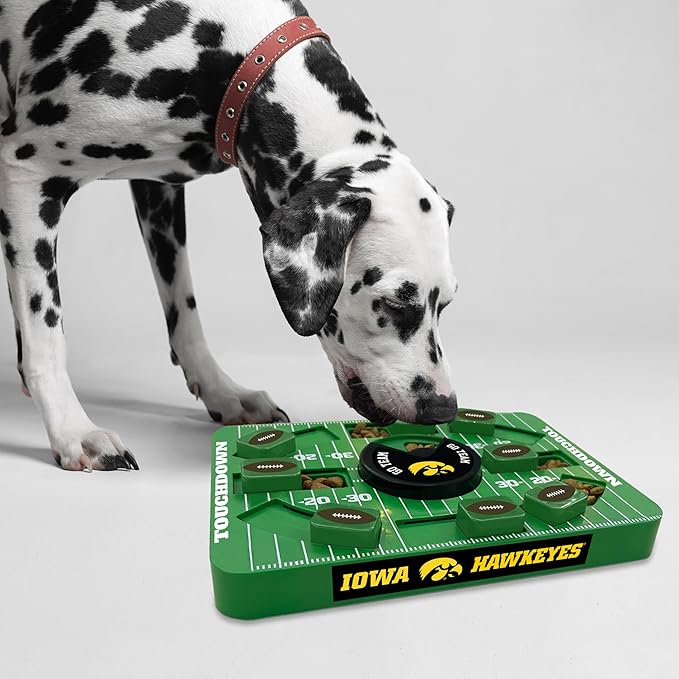 Pets First NCAA Iowa Large Puzzle Toy, Interactive Treat Toy for Dogs, Slow Feeding Toy, New Large Size
