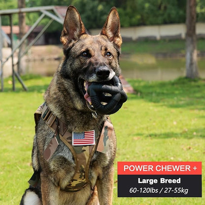 Natural Rubber Dog Balls for Large Aggressive Chewers - Lifetime Replacement - Indestructible and Durable Dog Toys for Large Breed, Black