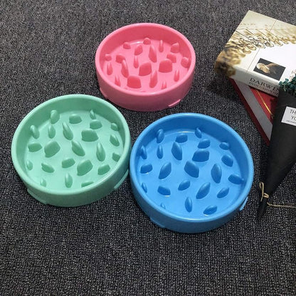 WenYing Slow Feeder Puzzle Dog Bowls, Interactive Bloat Stop Busy Bowl, Food Water Fun Feeding, Non-Slip Anti Choke Healthy Diet Bowls (Blue 3)