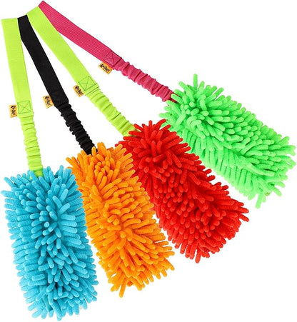 Dingo Waldemar Rutkowski Shaggy Nubby Plush tug Toy for Dogs, Training and Agility, Chasing Games and tug of war, Bungee Handle Assorted Color 15575