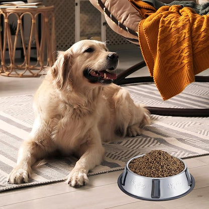 Tanlade 8 Pack Stainless Steel Dog Bowls Metal with Rubber Base Non-Slip Pets Puppy Cats Feeding Food and Water Bowls Dishwasher-Safe for Indoor Small Medium Large Dogs Cats Kitten Rabbit(30 oz)