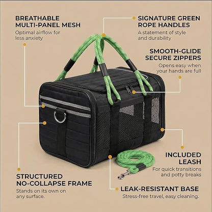 Soft-Sided Dog & Pet Carrier | for Car Rides, Trains, Errands & Daily Outings | Fits Pets Up to 15 lbs | 18" L x 11.5" H | Yorkies, Chihuahuas, Toy Poodles, Maltese & More